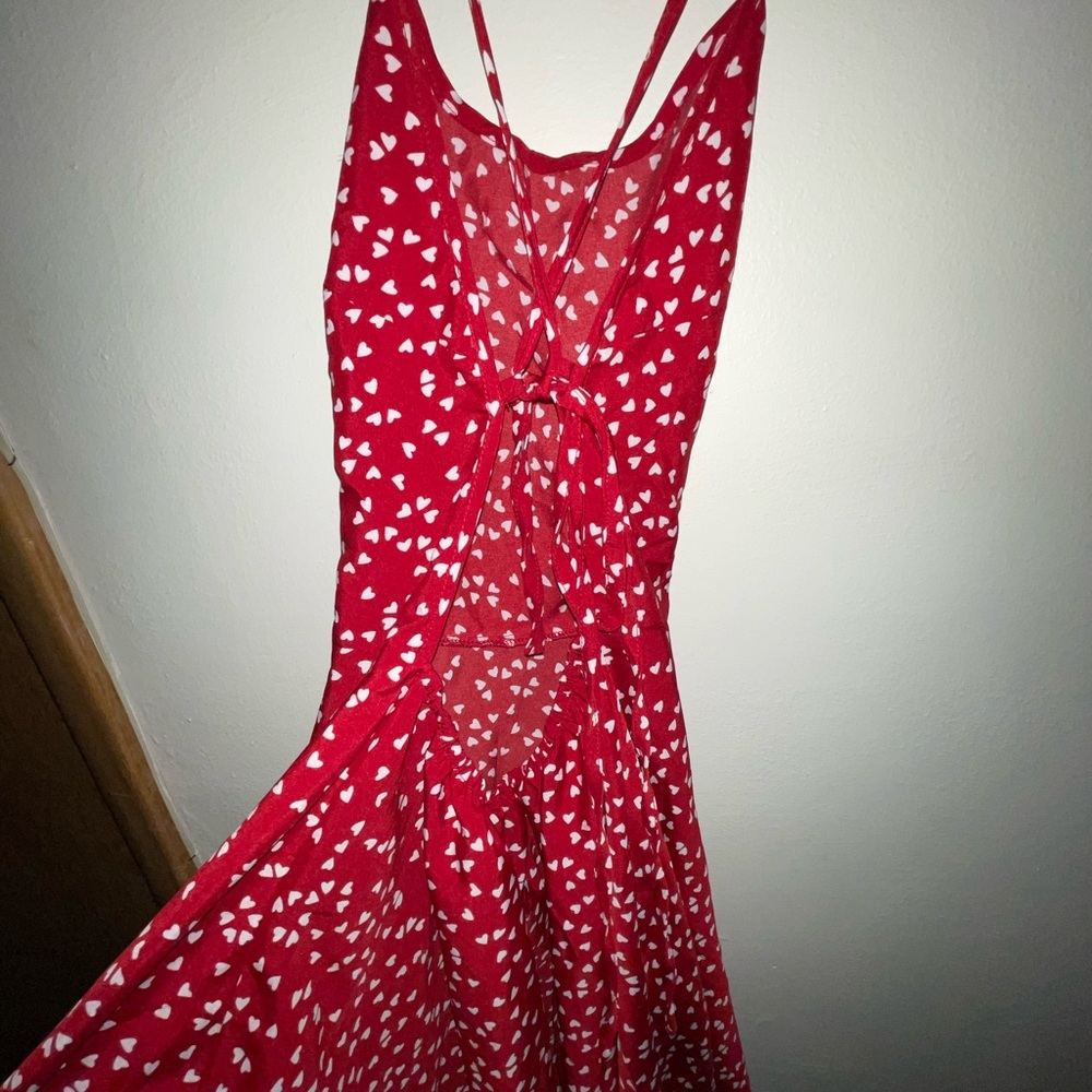 Red Heart Pattern Dress